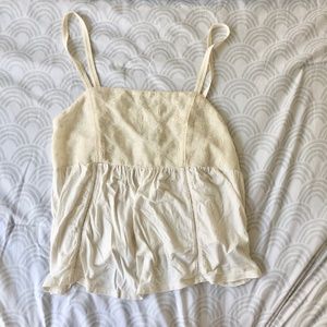 American Eagle Cream Crochet Tank